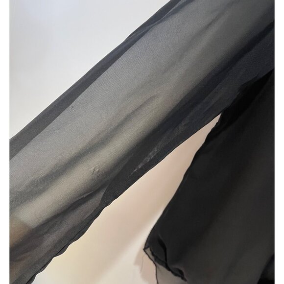 Vtg Uno Core Womens Sheer Crossover Top Size M Whimsigoth Witchy Dark Romantic - Picture 5 of 14